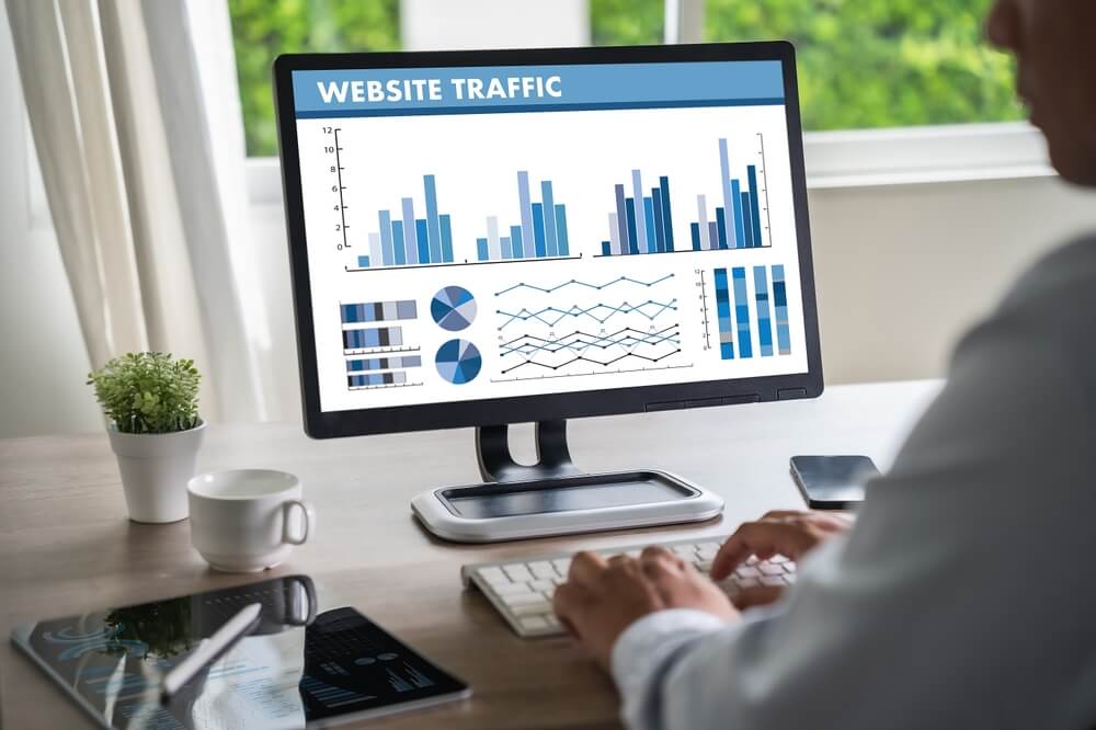 A digital marketing agency owner reviews SEO, web analytics, and content marketing data.