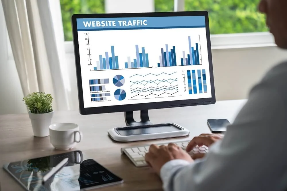 A digital marketing agency owner reviews SEO, web analytics, and content marketing data.