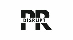 Bold black "PR" with white "DISRUPT" highlights a digital marketing agency’s SEO focus.