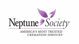 Neptune Society logo with purple dove and tagline, featured by a digital marketing agency.
