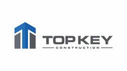 TopKey Construction logo with building icon for digital marketing agency services.