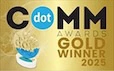 Gold 2025 dotCOMM Awards badge—top honor for digital marketing agency excellence.