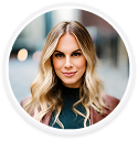 Danielle Dunn, blonde digital marketing agency expert, outdoors in a dark top and brown jacket.