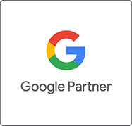 Google Partner badge for digital marketing agency offering SEO and paid media services.