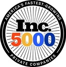 Circular "Inc. 5000" logo highlighting top digital marketing agency excellence.