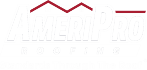 AmeriPro Roofing logo with red roof line, perfect for a digital marketing agency site.