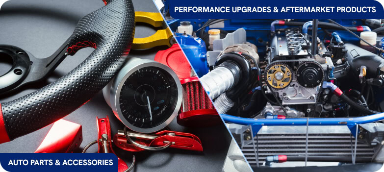 Car parts and engine bay with digital marketing agency, SEO, and paid media focus.