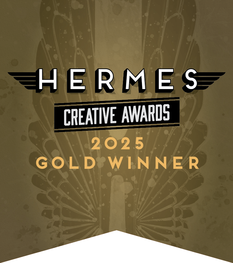 Hermes Creative Awards 2025 Gold Winner graphic for top digital marketing, SEO, and content marketing agency.