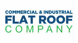 Digital marketing agency logo reading "Commercial & Industrial Flat Roof Company" in blue and green.