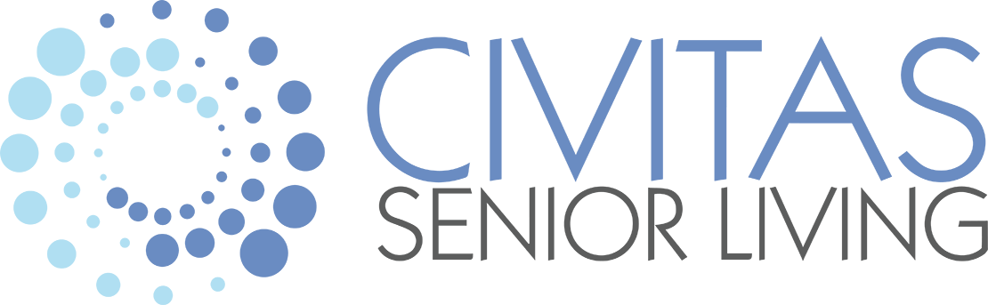 CIVITAS Senior Living logo for digital marketing agency with blue dotted circle and name.