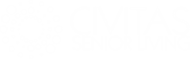 Civitas Senior Living logo with circular dots on gray, ideal for digital marketing agency branding.