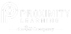 White logo for "Proximity Recruitment," a digital marketing agency, with target icon and tagline below.