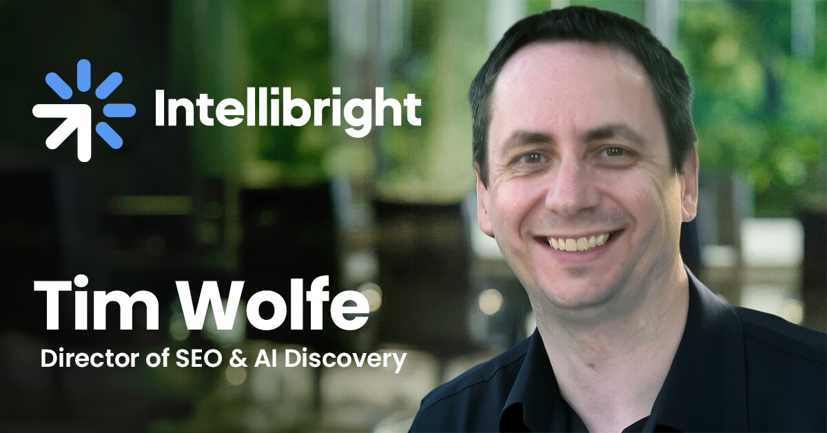 Tim Wolfe, SEO & AI Director, smIntellibright appoints Tim Wolfe as New SEO Director iles by Intellibright logo, leading digital marketing agency and SEO services.